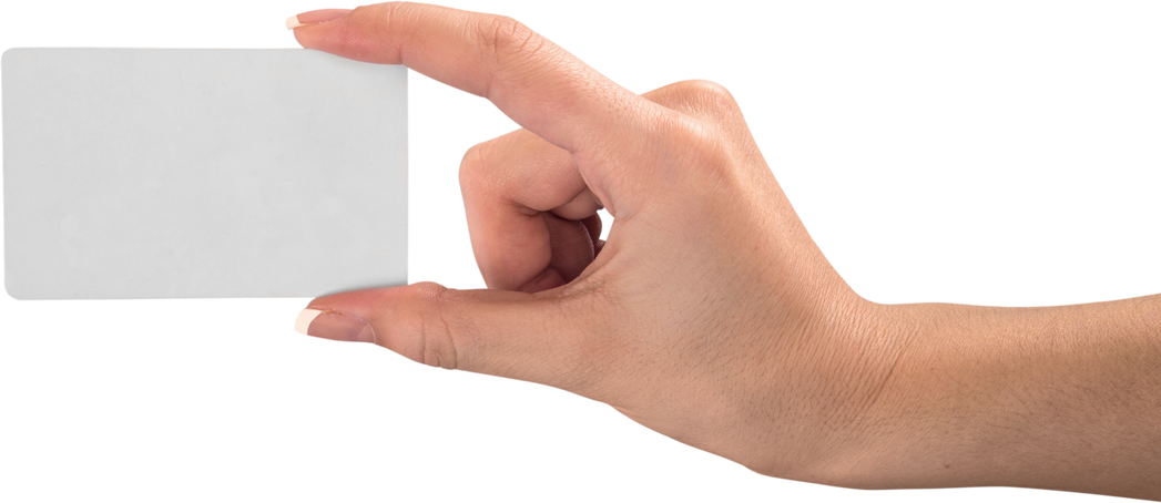Hand Holding an Empty Business Card